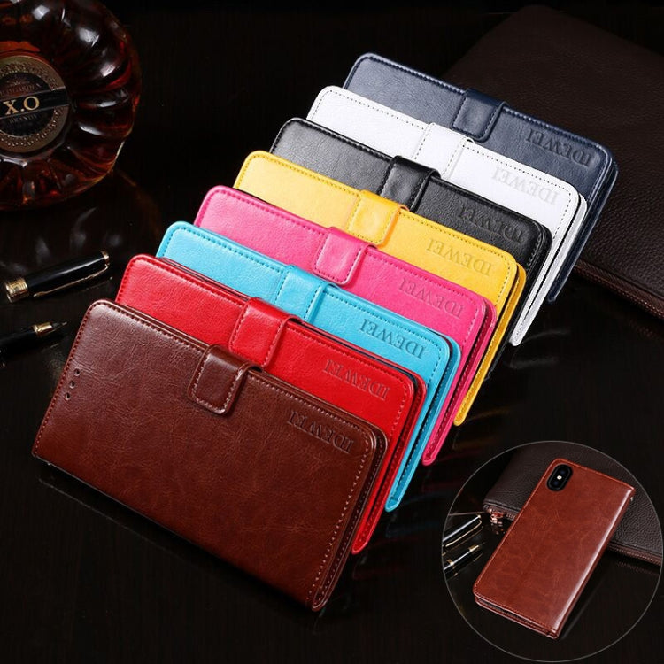 For Doogee X55 idewei Crazy Horse Texture Horizontal Flip Leather Case with Holder & Card Slots & Wallet(Dark Blue) - More Brand by idewei | Online Shopping South Africa | PMC TechLife | Buy Now Pay Later Mobicred