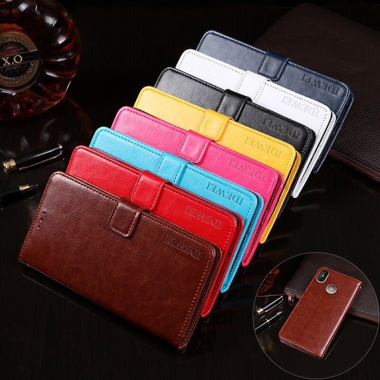 For Doogee X70 idewei Crazy Horse Texture Horizontal Flip Leather Case with Holder & Card Slots & Wallet(Dark Blue) - More Brand by idewei | Online Shopping South Africa | PMC TechLife | Buy Now Pay Later Mobicred