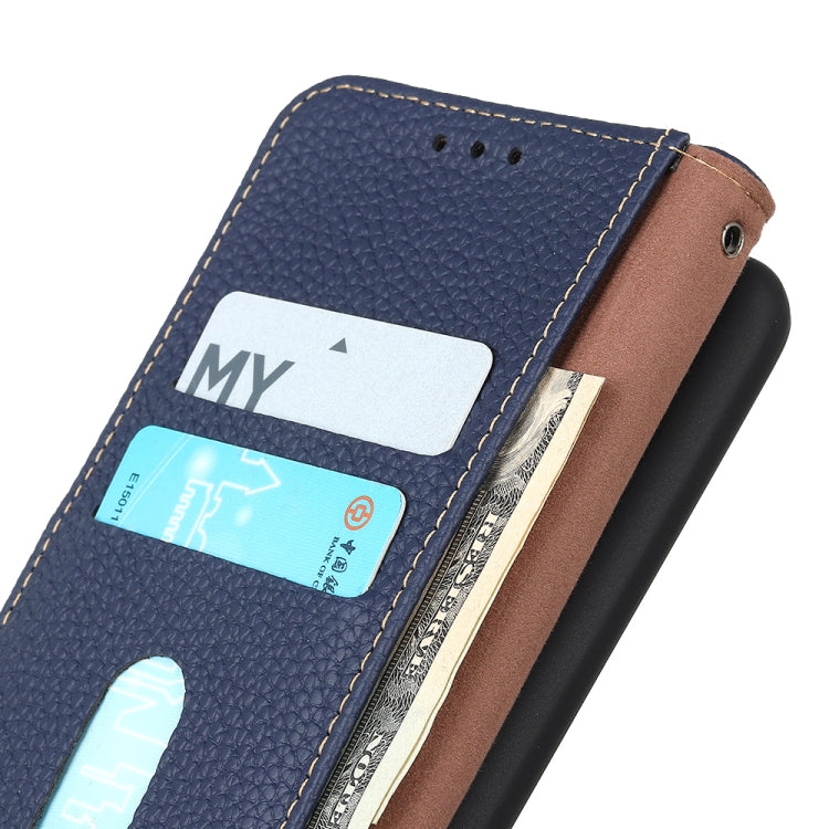 For Sony Xperia 1 IV KHAZNEH Litchi Genuine Leather Phone Case(Blue) - Sony Cases by PMC TechLife | Online Shopping South Africa | PMC TechLife | Buy Now Pay Later Mobicred
