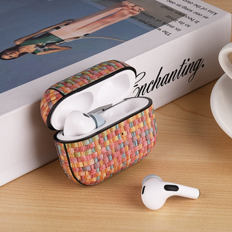 For AirPods Pro 2 PC Woven Leather Skin Earphone Case(Colorful) - For AirPods Pro 2 by PMC Jewellery | Online Shopping South Africa | PMC Jewellery | Buy Now Pay Later Mobicred
