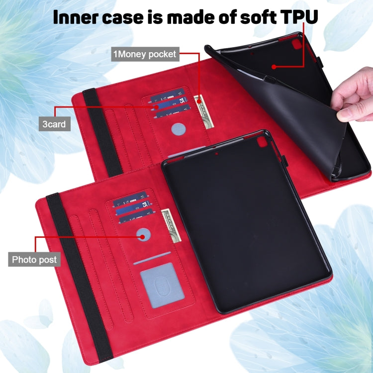 For Lenovo Tab M8 4th Gen TB-300FU Peacock Embossed Pattern Leather Tablet Case(Red) - Lenovo by PMC TechLife | Online Shopping South Africa | PMC TechLife | Buy Now Pay Later Mobicred