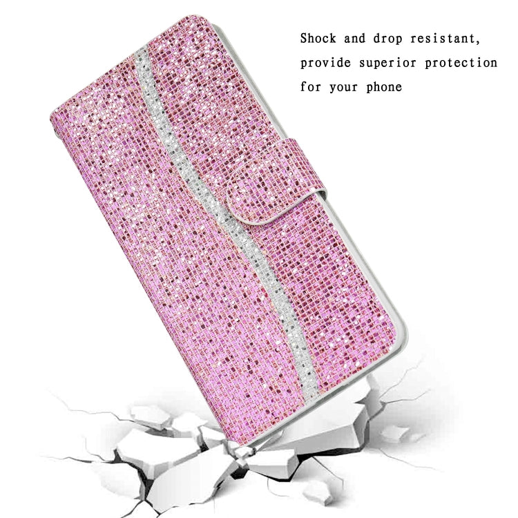 For Samsung Galaxy A24 4G Glitter Powder Filp Leather Phone Case(Pink) - Galaxy Phone Cases by PMC TechLife | Online Shopping South Africa | PMC TechLife