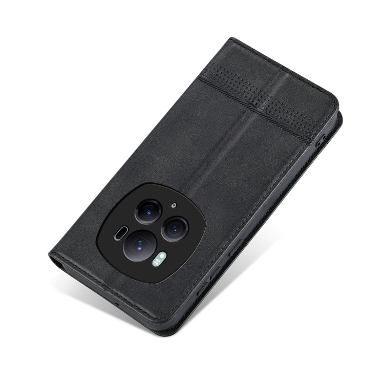 For Honor Magic6 Pro AZNS Magnetic Calf Texture Flip Leather Phone Case(Black) - free shipping - PMC Jewellery - Order now!