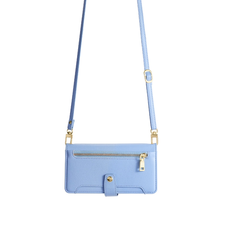 For Nokia C12 Sheep Texture Cross-body Zipper Wallet Leather Phone Case(Blue) - Nokia Cases by PMC TechLife | Online Shopping South Africa | PMC TechLife | Buy Now Pay Later Mobicred