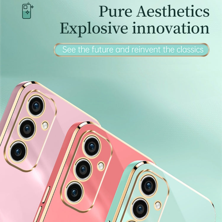 For Samsung Galaxy A35 5G XINLI Straight Edge 6D Electroplate TPU Phone Case with Ring Holder(Pink) - Galaxy Phone Cases by XINLI | Online Shopping South Africa | PMC TechLife