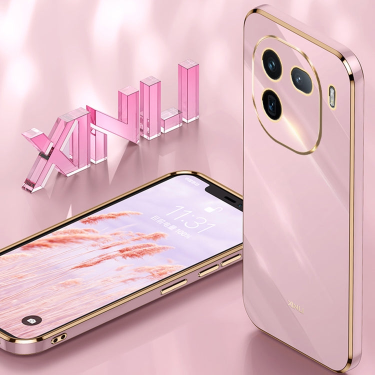 For vivo iQOO 12 5G XINLI Straight Edge 6D Electroplate TPU Phone Case(Black) - iQOO 12 Cases by XINLI | Online Shopping South Africa | PMC TechLife | Buy Now Pay Later Mobicred