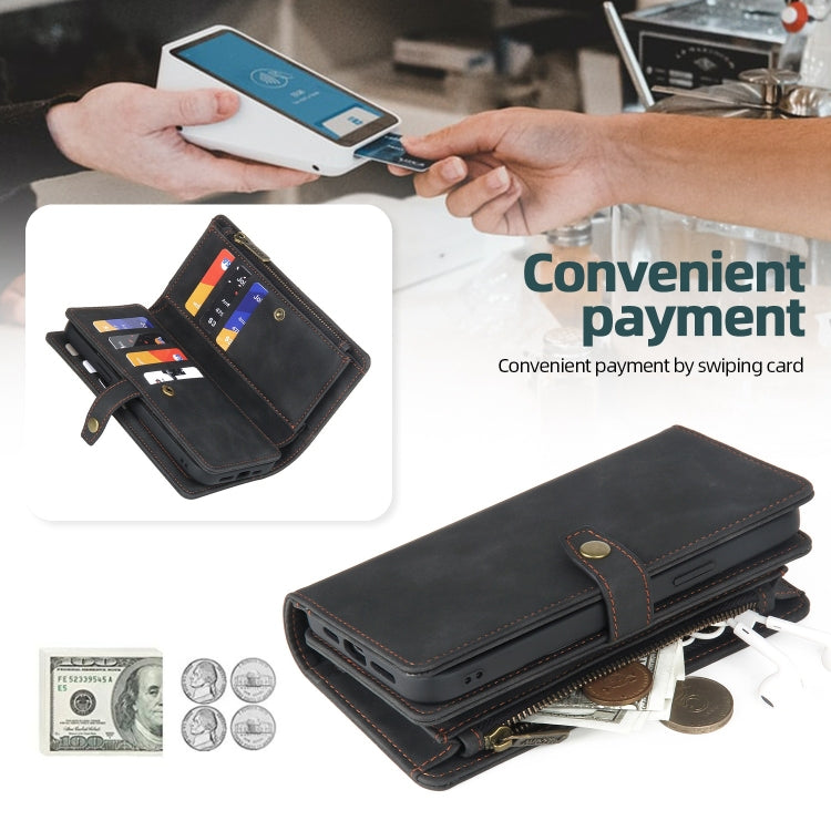 For Samsung Galaxy S23 5G Zipper Wallet Detachable MagSafe Leather Phone Case(Black) - Galaxy S23 5G Cases by PMC TechLife | Online Shopping South Africa | PMC TechLife