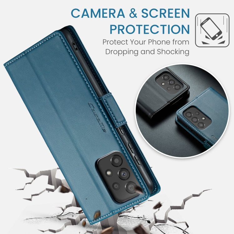 For Samsung Galaxy A33 5G CaseMe 023 Butterfly Buckle Litchi Texture RFID Anti-theft Leather Phone Case(Blue) - free shipping - PMC TechLife - Order now!