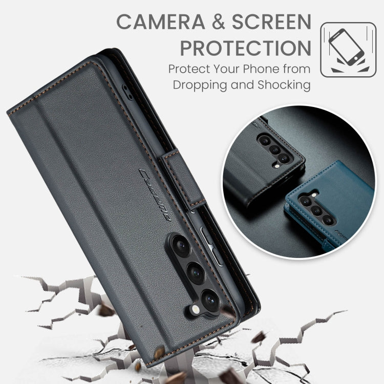 For Samsung Galaxy S23 5G CaseMe 023 Butterfly Buckle Litchi Texture RFID Anti-theft Leather Phone Case(Black) - free shipping - PMC TechLife - Order now!