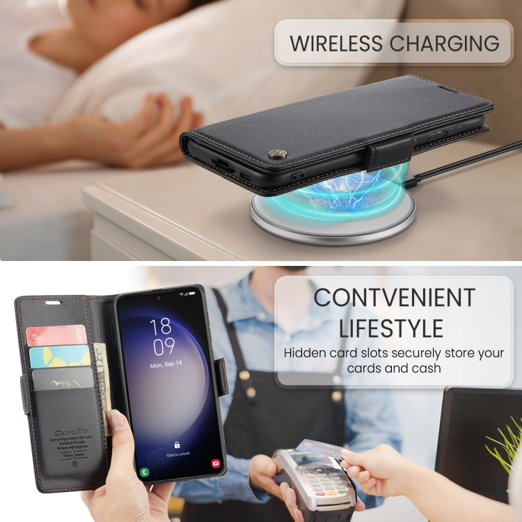 For Samsung Galaxy S24+ CaseMe 023 Butterfly Buckle Litchi Texture RFID Anti-theft Leather Phone Case(Black) - Galaxy S24+ 5G Cases by CaseMe | Online Shopping South Africa | PMC Jewellery | Buy Now Pay Later Mobicred
