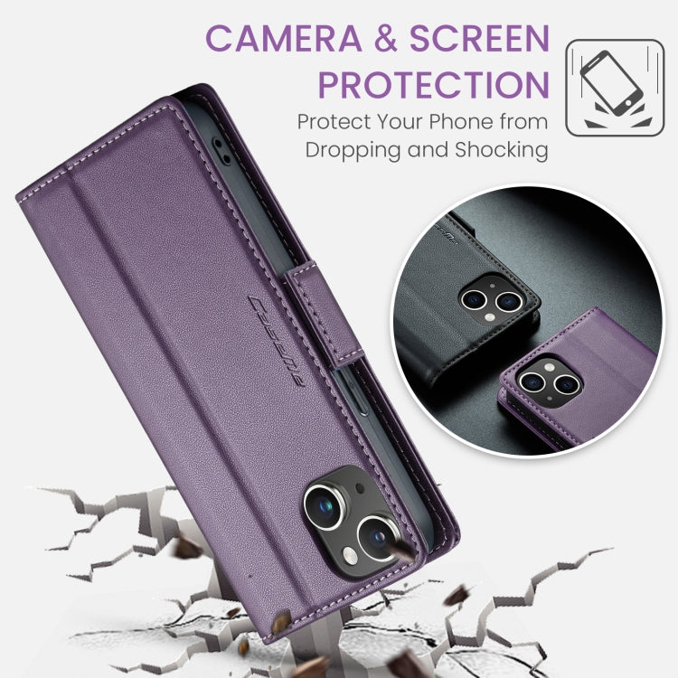 For iPhone 13 CaseMe 023 Butterfly Buckle Litchi Texture RFID Anti-theft Leather Phone Case(Pearly Purple) - iPhone 13 Cases by CaseMe | Online Shopping South Africa | PMC TechLife | Buy Now Pay Later Mobicred