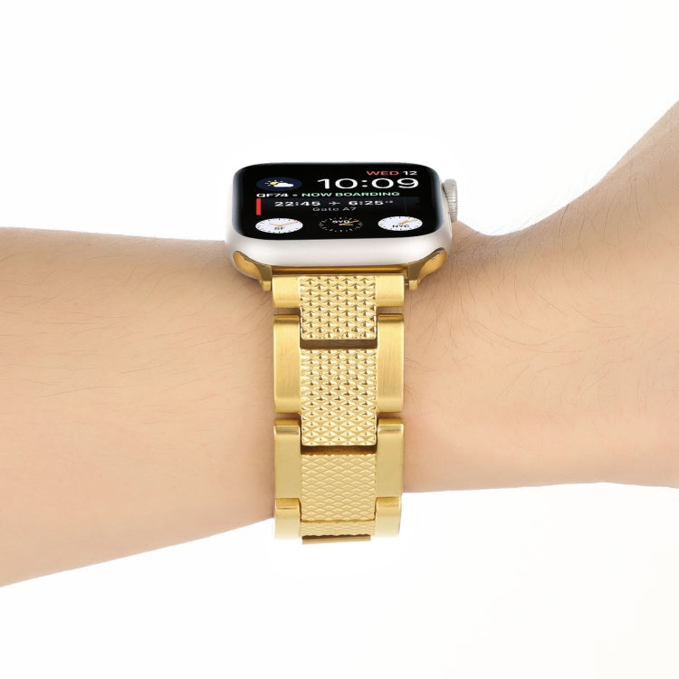 Plaid Metal Watch Band For Apple Watch Series 10 42mm(Gold) - free shipping - PMC TechLife - Order now!