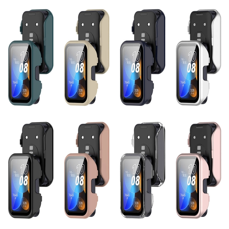 For Huawei Band 10 / 9 / 8 PC + Tempered Film Integrated Protective Watch Case(Transparent White) - Watch Cases by PMC TechLife | Online Shopping South Africa | PMC TechLife | Buy Now Pay Later Mobicred