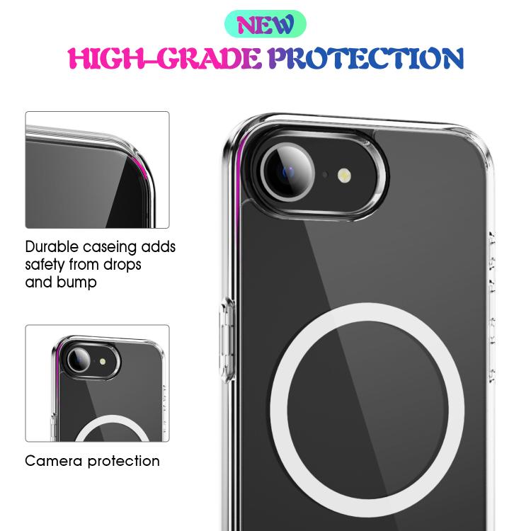 For iPhone 16e MagSafe Clear Acrylic PC +TPU Phone Case(Transparent) - iPhone 16e Cases by PMC TechLife | Online Shopping South Africa | PMC TechLife | Buy Now Pay Later Mobicred