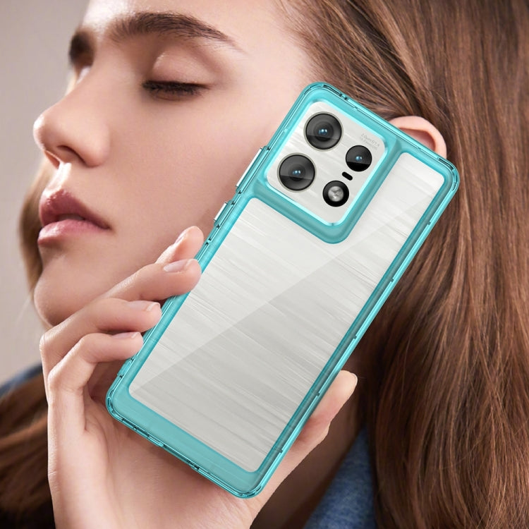 For Motorola Moto Edge 50 Pro Colorful Series Acrylic Hybrid TPU Phone Case(Transparent Blue) - free shipping - PMC TechLife - Order now!