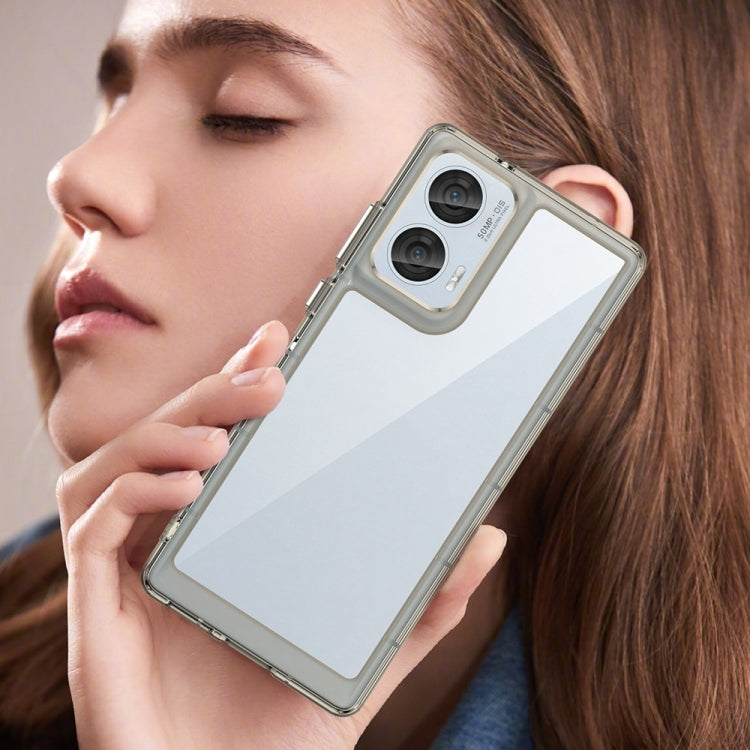 For Motorola Moto Edge 50 Fusion Colorful Series Acrylic Hybrid TPU Phone Case(Transparent Grey) - free shipping - PMC TechLife - Order now!
