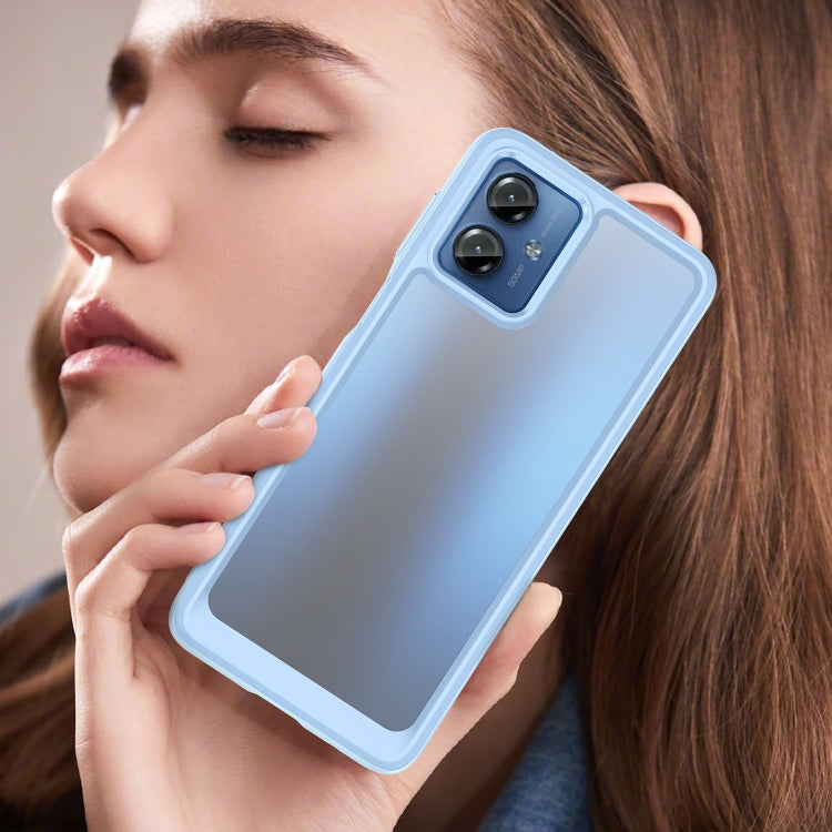 For Motorola Moto G14 Colorful Series Acrylic Hybrid TPU Phone Case(Blue) - free shipping - PMC TechLife - Order now!