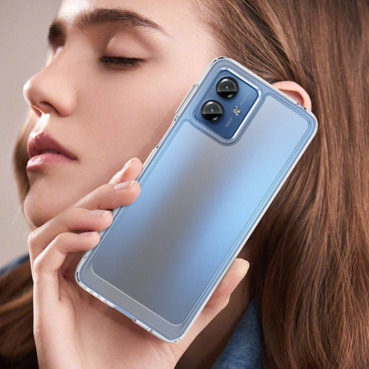 For Motorola Moto G14 Colorful Series Acrylic Hybrid TPU Phone Case(Transparent) - free shipping - PMC TechLife - Order now!