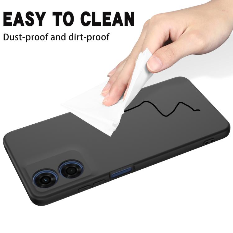 For Motorola Moto G04S 4G / E14 4G Solid Color Liquid Silicone Dropproof Full Coverage Phone Case(Black) - free shipping - PMC TechLife - Order now!