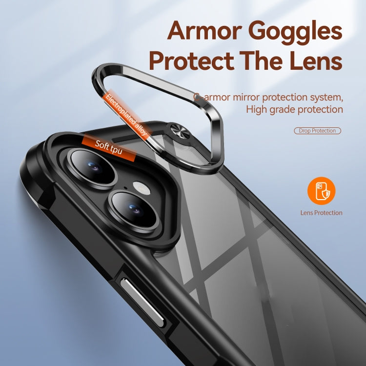 For iPhone 16 Plus TPU + PC Lens Protection Phone Case(Black) - iPhone 16 Plus Cases by PMC TechLife | Online Shopping South Africa | PMC TechLife | Buy Now Pay Later Mobicred