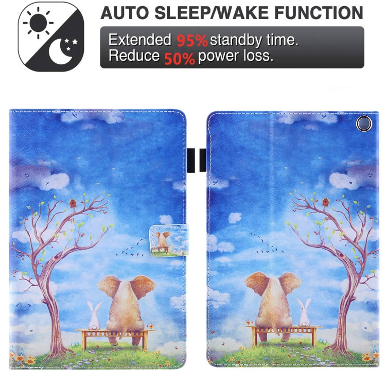 For Amazon Fire Max 11 2023 Colored Drawing Leather Smart Tablet Case(Elephant Rabbit) - Amazon by PMC TechLife | Online Shopping South Africa | PMC TechLife | Buy Now Pay Later Mobicred