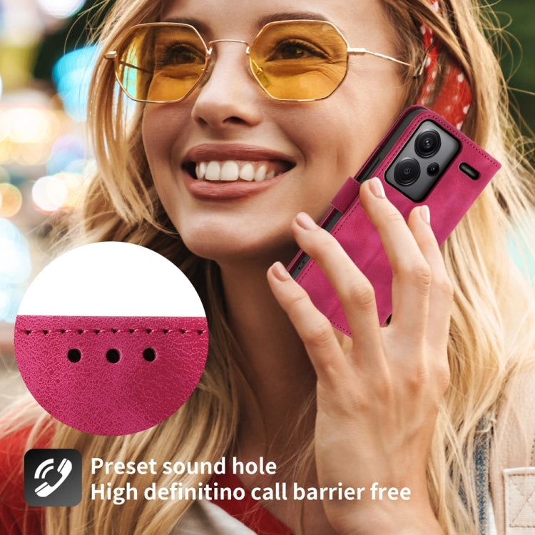 For Xiaomi Redmi Note 13 Pro+ Skin-feel Flowers Embossed Wallet Leather Phone Case(Wine Red) - Note 13 Pro+ Cases by PMC TechLife | Online Shopping South Africa | PMC TechLife | Buy Now Pay Later Mobicred