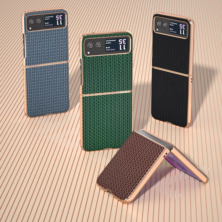 For Motorola Razr 40 Genuine Leather Luxury Series Nano Plating Phone Case(Royal Blue) - Motorola Cases by PMC TechLife | Online Shopping South Africa | PMC TechLife | Buy Now Pay Later Mobicred