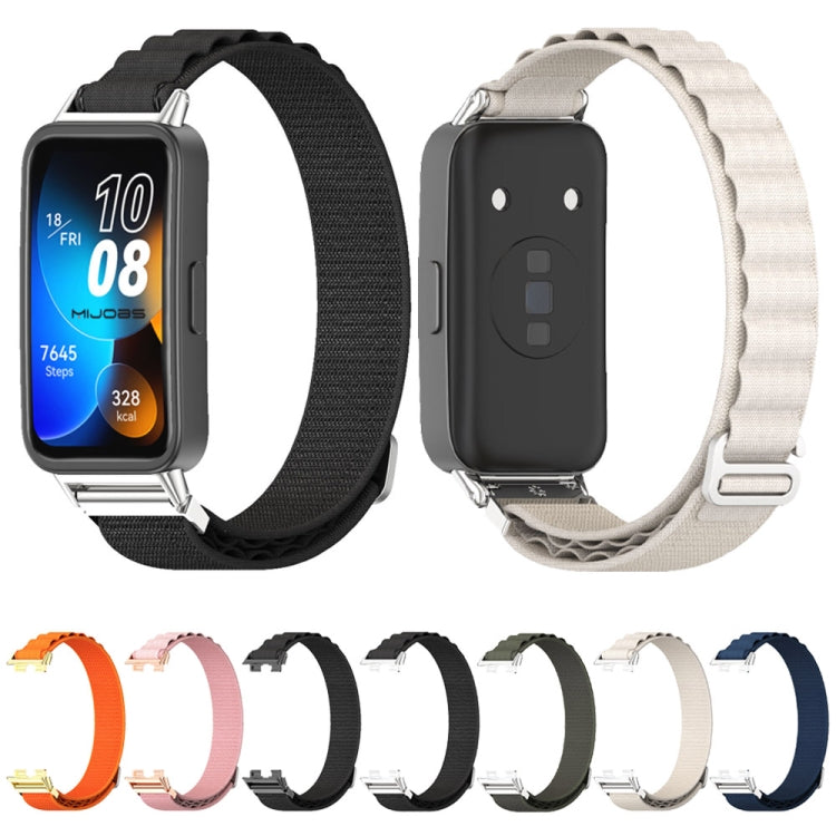 For Huawei Band 8 / 9 / 10 Mijobs Nylon Breathable Watch Band(Black+Silver) - free shipping - PMc TechLife - Order now!