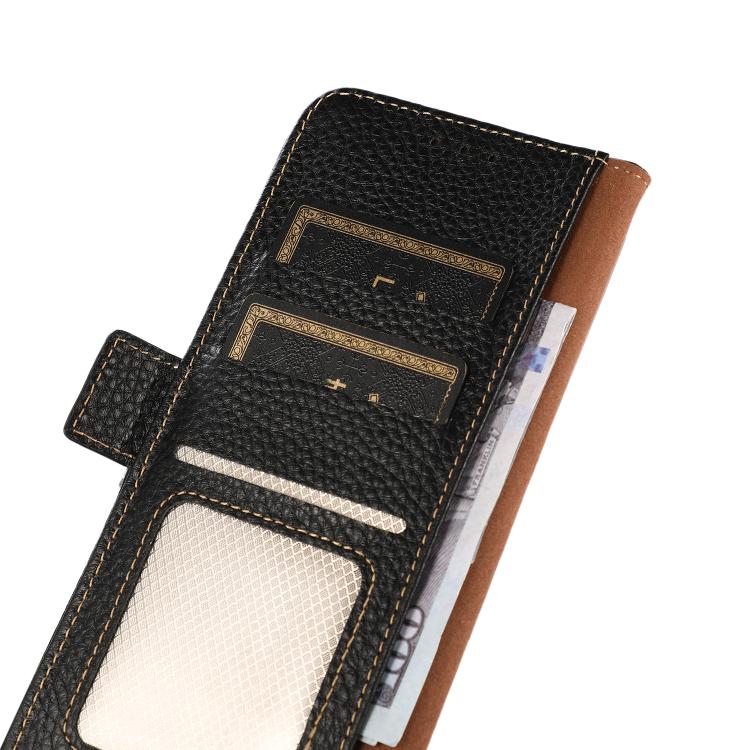 For OnePlus Ace 5 Pro / Ace 5 / 13R KHAZNEH Side-Magnetic Litchi Genuine Leather RFID Phone Case(Black) - free shipping - PMC TechLife - Order now!