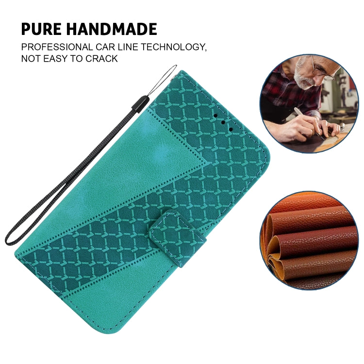 For iPhone 16 Pro Max Seven-shaped Embossed Leather Phone Case(Green) - free shipping - PMC TechLife - Order now!