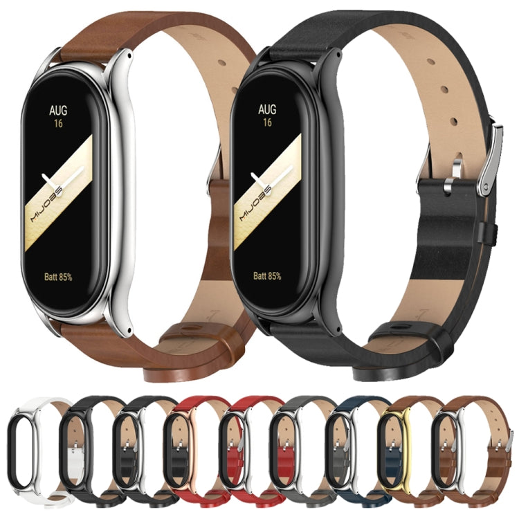 For Xiaomi Mi Band 8 Mijobs Plus Case Microfiber PU Leather Watch Band(Brown Gold) - free shipping - PMc TechLife - Order now!