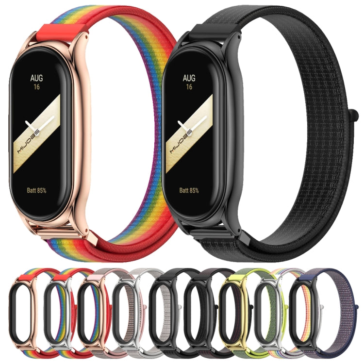 For Xiaomi Mi Band 8 Mijobs Plus Case Breathable Nylon Loop Watch Band(Sea Shell Silver) - free shipping - PMc TechLife - Order now!