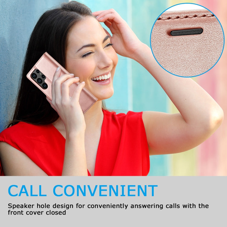 For Samsung Galaxy S24 Ultra 5G LC.IMEEKE Strong Magnetism Microfiber Leather Phone Case(Rose Gold) - free shipping - PMC Jewellery - Order now!