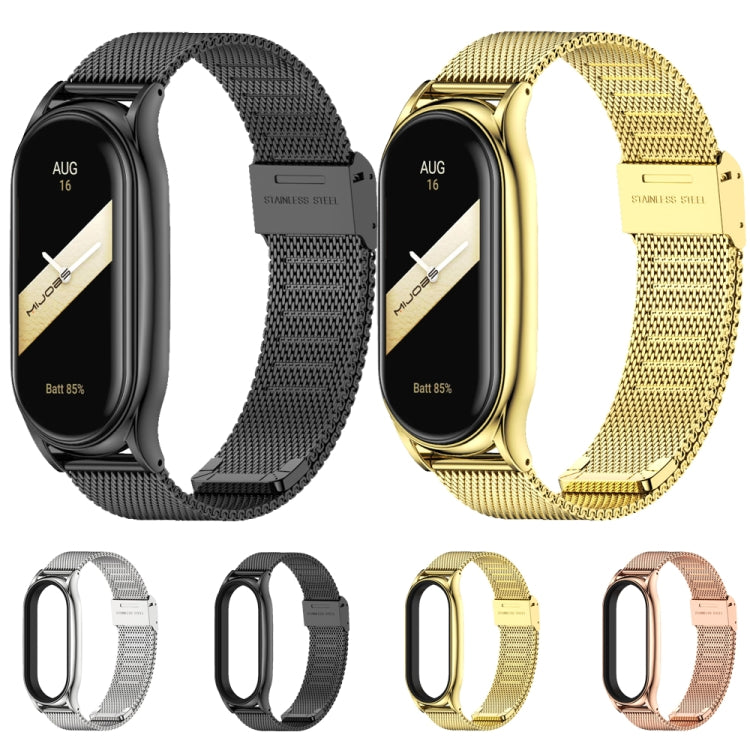 For Xiaomi Mi Band 8 Mijobs Plus Case Milan Buckle Metal Watch Band(Gold) - free shipping - PMc TechLife - Order now!