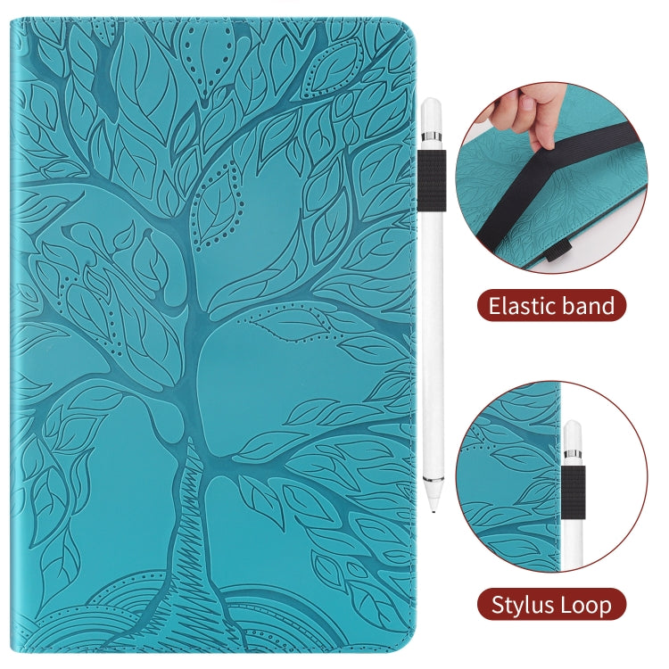 For Amazon Fire Max 11 Life Tree Series Horizontal Flip Leather Tablet Case(Lake Blue) - Amazon by PMC TechLife | Online Shopping South Africa | PMC TechLife | Buy Now Pay Later Mobicred