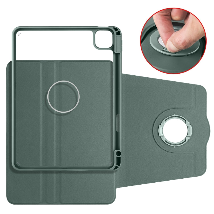 For iPad Pro 13 2024 Acrylic 360 Rotation Detachable Leather Tablet Case(Deep Green) - iPad Pro 13 2024 Cases by PMC TechLife | Online Shopping South Africa | PMC TechLife | Buy Now Pay Later Mobicred