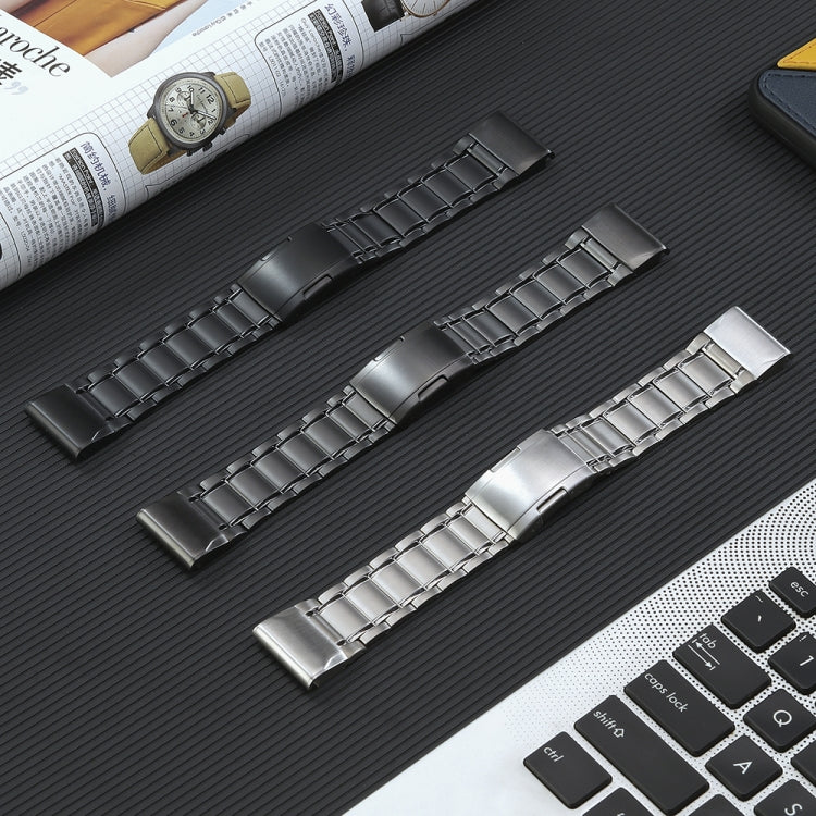 For Garmin Forerunner 965/955/945/935 22mm Quick Release Five Bead Titanium Steel Watch Band(Black) - Watch Bands by PMC TechLife | Online Shopping South Africa | PMC TechLife