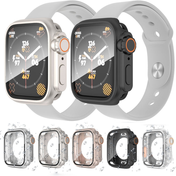 For Apple Watch Series 9 / 8 / 7 45mm Change to Ultra 49mm Waterproof All-Inclusive Film Hybrid PC Watch Case(Titanium Gold) - free shipping - PMC Jewellery - Order now!