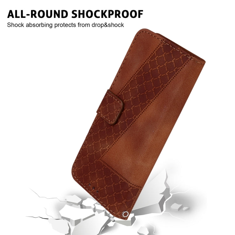 For Xiaomi 13T / 13T Pro / Redmi K60 Ultra 7-shaped Embossed Leather Phone Case(Brown) - Redmi K60 Ultra Cases by PMC TechLife | Online Shopping South Africa | PMC TechLife | Buy Now Pay Later Mobicred