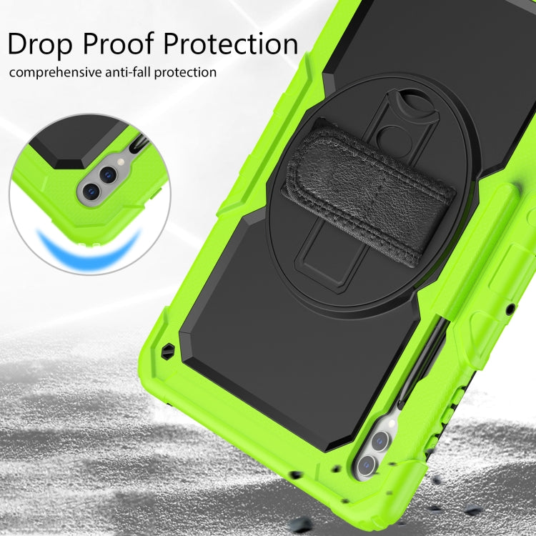 For Samsung Galaxy Tab S9 Ultra / S10 Ultra Silicone Hybrid PC Tablet Protective Case(Yellow Green+Black) - Galaxy Tab S9 Ultra Cases by PMC Jewellery | Online Shopping South Africa | PMC Jewellery | Buy Now Pay Later Mobicred