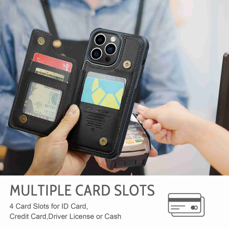 For iPhone 15 Pro Max CaseMe C22 Card Slots Holder RFID Anti-theft Phone Case(Black) - free shipping - PMC Jewellery - Order now!