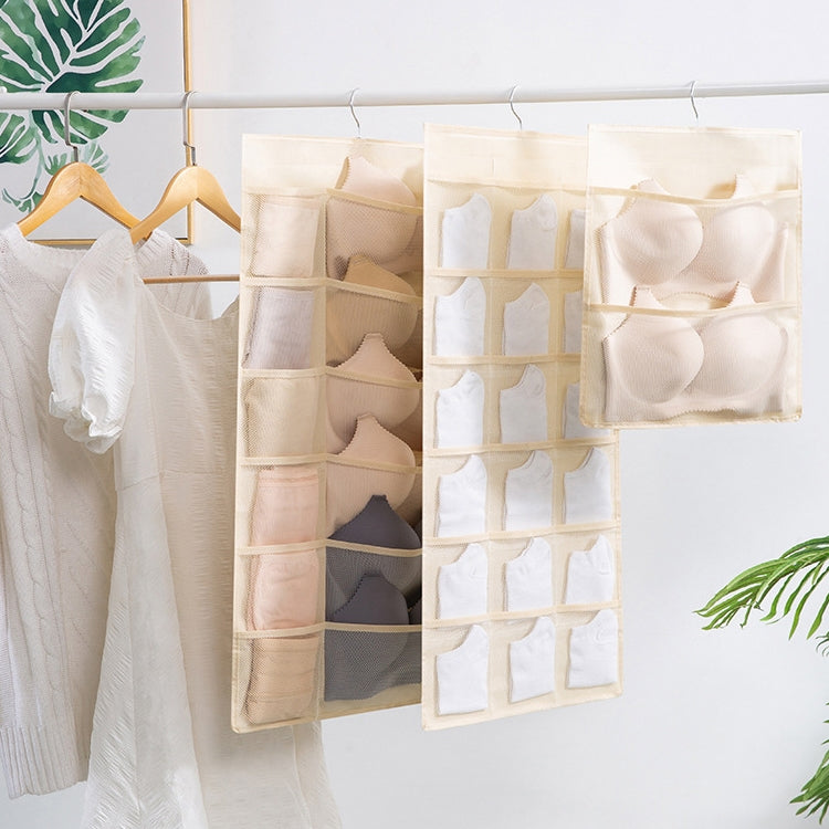 6+6 Grids Underwear Storage Bag Non-woven Double-sided Hanging Storage Bag(Grey) - Storage Bags by PMC TechLife | Online Shopping South Africa | PMC TechLife | Buy Now Pay Later Mobicred