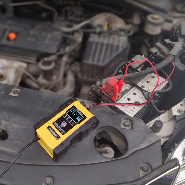 FOXSUR 12V-24V Car Motorcycle Repair Battery Charger AGM Charger Color:Yellow(UK Plug) - free shipping - PMC TechLife - Order now!