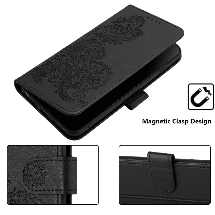 For Motorola Moto G Power 5G 2024 Datura Flower Embossed Flip Leather Phone Case(Black) - Motorola Cases by PMC Jewellery | Online Shopping South Africa | PMC Jewellery | Buy Now Pay Later Mobicred