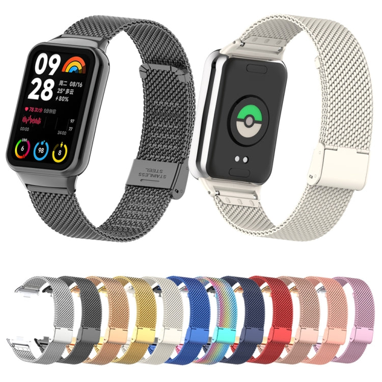For Xiaomi Smart Band 9 Pro / 8 Pro 18mm Steel Mesh Buckle Metal Watch Band(Colorful) - free shipping - PMc TechLife - Order now!