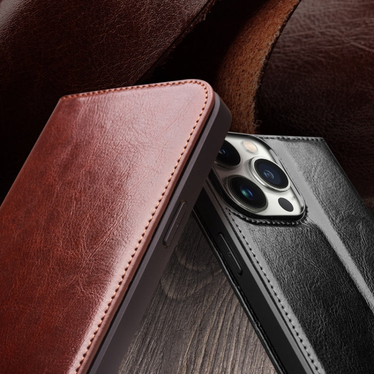For iPhone 16 Pro Max QIALINO Classic Genuine Leather Phone Case(Black) - free shipping - PMC Jewellery - Order now!