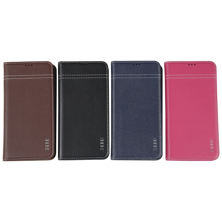 For iPhone 16e GEBEI Top-grain Horizontal Flip Leather Phone Case(Rose Red) - free shipping - PMc TechLife - Order now!