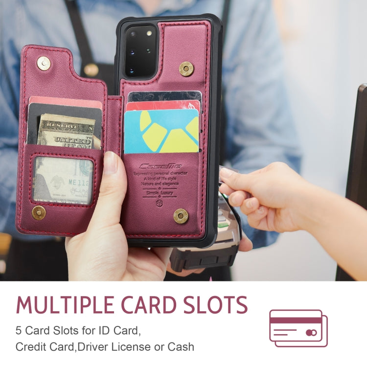 For Samsung Galaxy S20+ CaseMe C22 Card Slots Holder RFID Anti-theft Phone Case(Wine Red) - free shipping - PMC Jewellery - Order now!