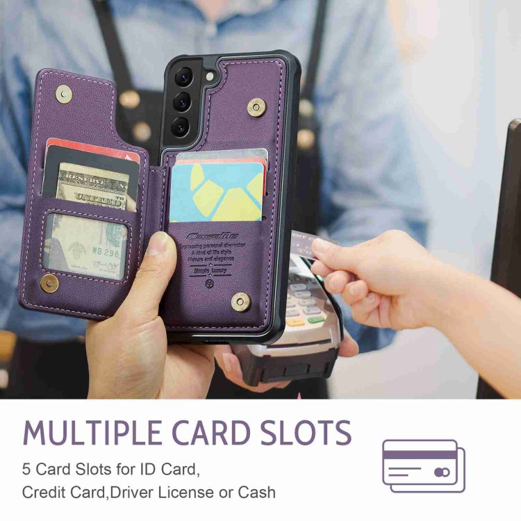 For Samsung Galaxy S22+ 5G CaseMe C22 Card Slots Holder RFID Anti-theft Phone Case(Purple) - free shipping - PMC Jewellery - Order now!