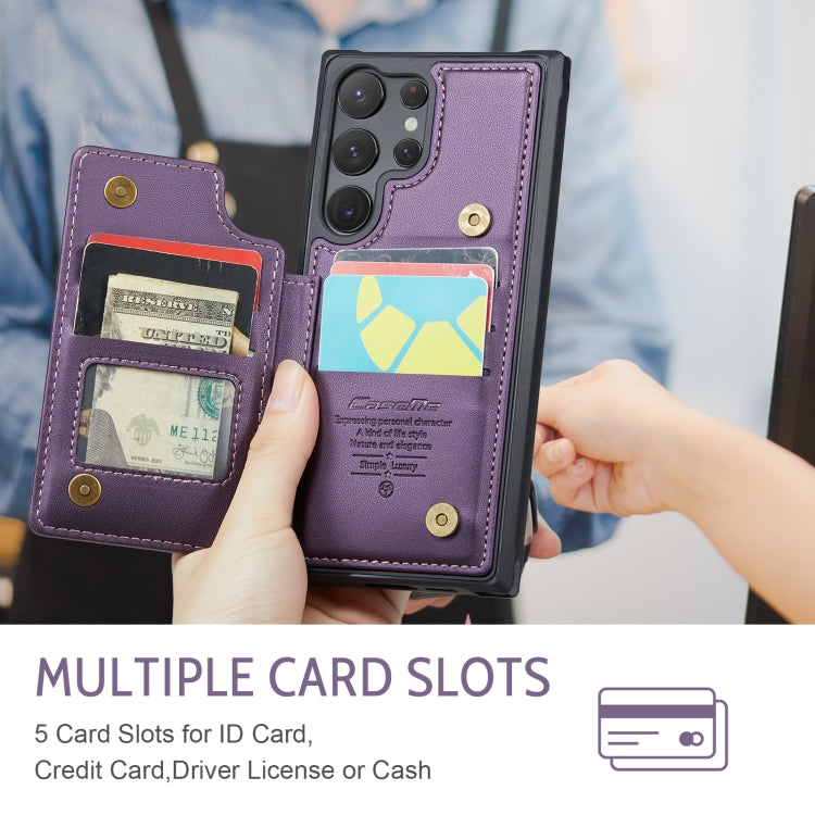 For Samsung Galaxy S23 Ultra 5G CaseMe C22 Card Slots Holder RFID Anti-theft Phone Case(Purple) - Galaxy S23 Ultra 5G Cases by CaseMe | Online Shopping South Africa | PMC Jewellery | Buy Now Pay Later Mobicred